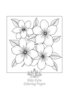 Easy Flowers coloring sheet for young children