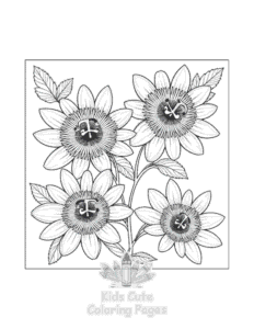 Flowers coloring page for girls, free to print