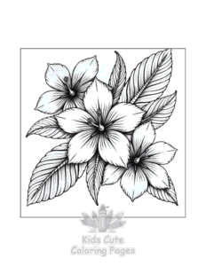 Simple Flowers coloring page for toddlers