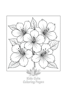 Simple Flowers coloring page for toddlers