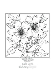 Flowers coloring page for classroom activities