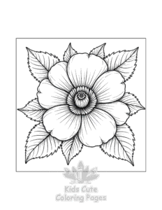 Easy Flowers coloring sheet for young children