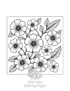 Free printable Flowers coloring page for kids