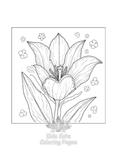 Flowers coloring page for classroom activities