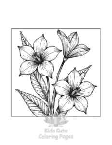 Flowers coloring page for classroom activities