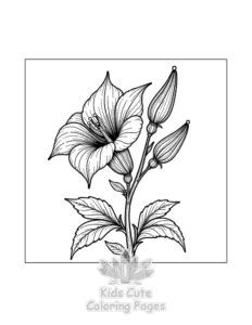 Easy Flowers coloring sheet for young children