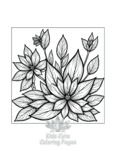 Flowers coloring page for boys, printable at home