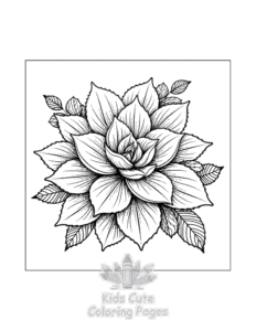 Simple Flowers coloring page for toddlers