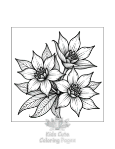 Printable Flowers coloring sheet for preschoolers