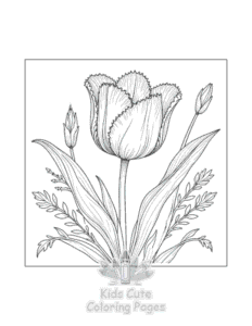 Easy Flowers coloring sheet for young children