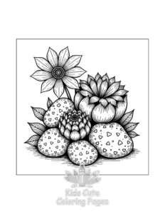 Flowers coloring page for boys, printable at home