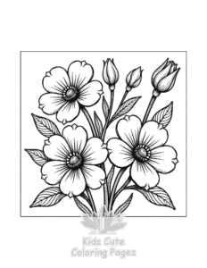 Simple Flowers coloring page for toddlers