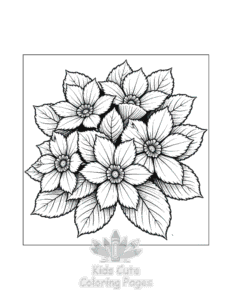 Flowers coloring page for classroom activities