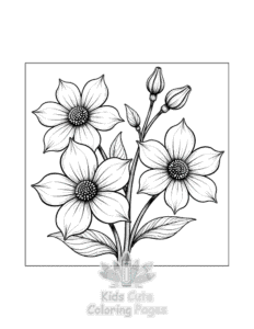 Free printable Flowers coloring page for kids