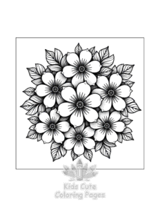 Flowers coloring page for boys, printable at home