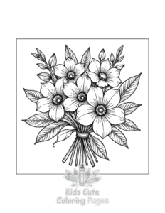 Simple Flowers coloring page for toddlers