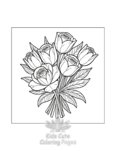 Flowers coloring page for classroom activities