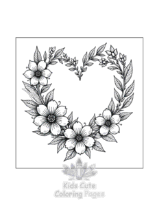 Flowers coloring page for girls, free to print