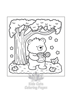 Free printable Fluffy Hygge Cozy Fall coloring page for kids