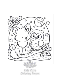 Printable Fluffy Hygge Cozy Fall coloring sheet for preschoolers