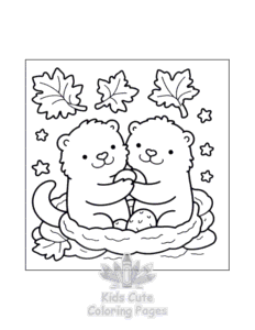 Fluffy Hygge Cozy Fall coloring page for boys, printable at home