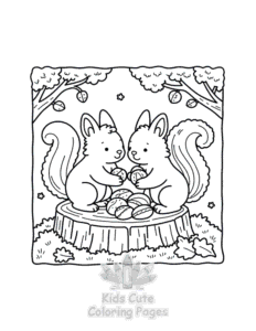Simple Fluffy Hygge Cozy Fall coloring page for toddlers