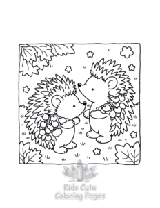 Printable Fluffy Hygge Cozy Fall coloring sheet for preschoolers