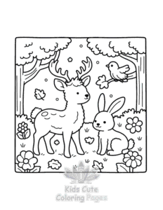 Easy Fluffy Hygge Cozy Fall coloring sheet for young children