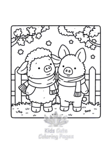 Fluffy Hygge Cozy Fall coloring page for girls, free to print