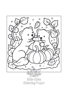 Simple Fluffy Hygge Cozy Fall coloring page for toddlers