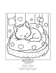 Free printable Fluffy Hygge Cozy Fall coloring page for kids