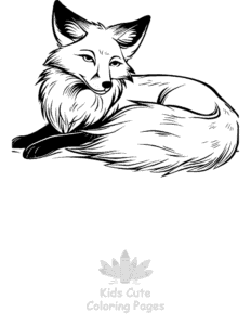 Fox coloring page for girls, free to print