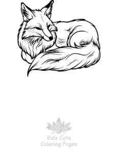 Fox coloring page for boys, printable at home