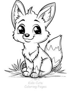 Fox coloring page for boys, printable at home