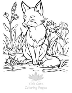 Fox coloring page for boys, printable at home