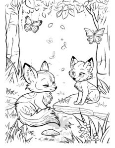 Easy Fox coloring sheet for young children