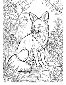Simple Fox coloring page for toddlers