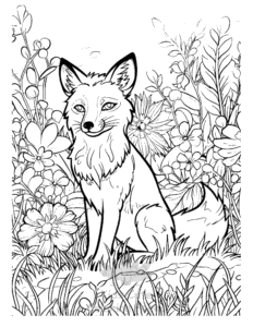 Free printable Fox coloring page for kids