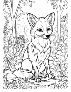 Printable Fox coloring sheet for preschoolers