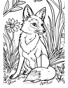 Fox coloring page for classroom activities