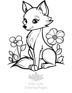 Easy Fox coloring sheet for young children