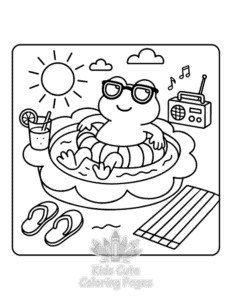 Simple Frog Days coloring page for toddlers
