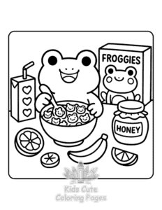 Printable Frog Days coloring sheet for preschoolers
