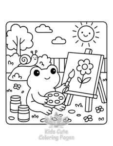 Frog Days coloring page for girls, free to print