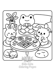 Simple Frog Days coloring page for toddlers