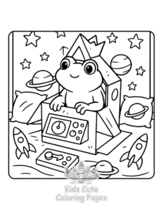 Frog Days coloring page for classroom activities