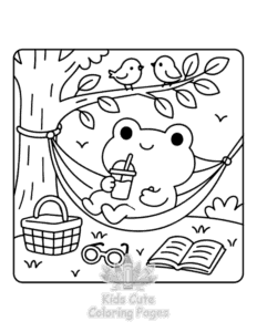 Frog Days coloring page for boys, printable at home