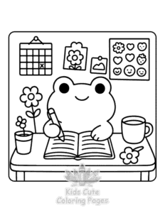 Frog Days coloring page for classroom activities