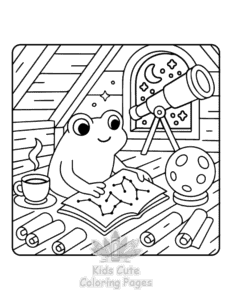 Frog Days coloring page for girls, free to print
