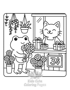 Easy Frog Days coloring sheet for young children